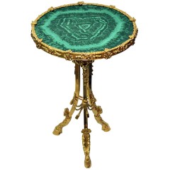 Журнальный столик «Малахитовый» из натурального камня для интерьера дома