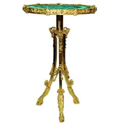 Журнальный столик «Малахитовый» из натурального камня для интерьера дома