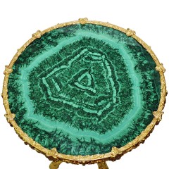 Журнальный столик «Малахитовый» из натурального камня для интерьера дома