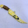 Сувенирный нож «Орлиный глаз» в позолоченных ножнах