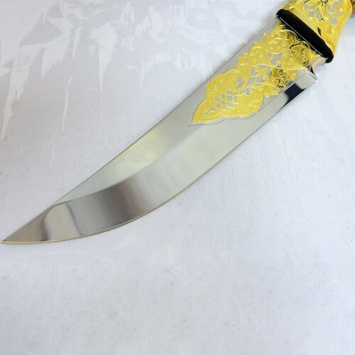 Сувенирный нож «Орлиный глаз» в позолоченных ножнах