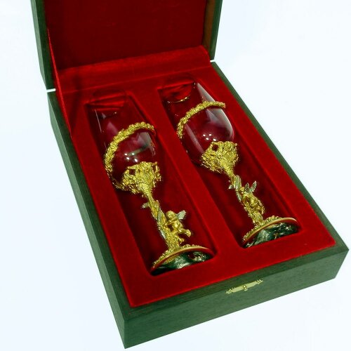 Позолоченные бокалы для шампанского «Змей искуситель»