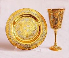 Подарочный набор для вина «Виноград» с блюдцем