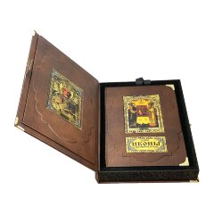 Коллекционное издание книги «Русские иконы в драгоценных окладах» в кожаном переплёте