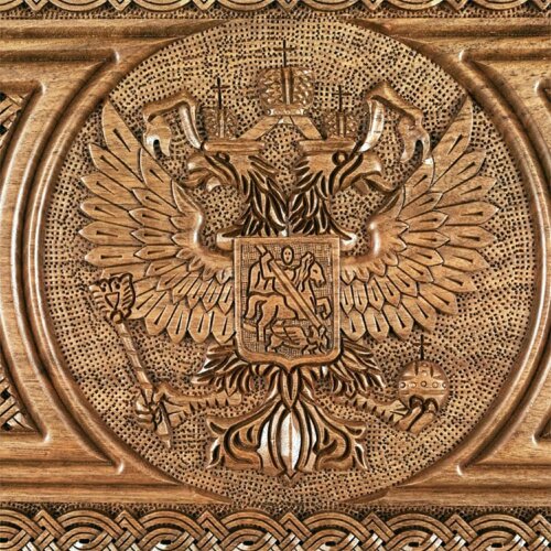 Деревянные резные нарды «Два Герба» (Россия, Армения)