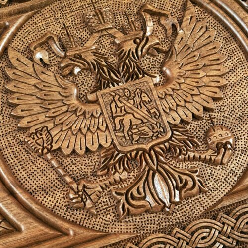 Деревянные резные нарды «Два Герба» (Россия, Армения)