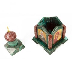Сувенирная шкатулка из камня «Часовня» (змеевик, лемезит) для драгоценностей