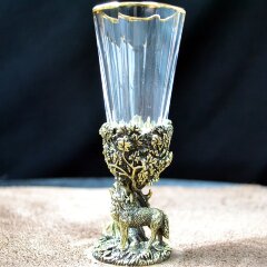 Подарочная рюмка лафитник «Волк» из бронзы