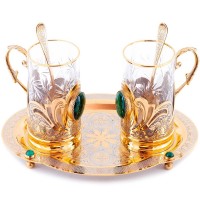 Подарочный чайный набор «Малахит» на две персоны