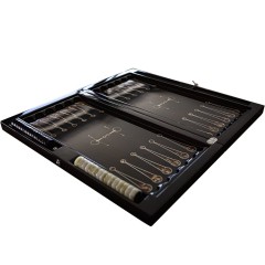 Подарочные нарды «Конь» из морёного дуба и янтаря