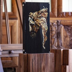 Подарочные нарды «Конь» из морёного дуба и янтаря