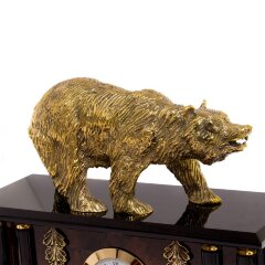 Настольный набор органайзер «Медведь» из камня обсидиан