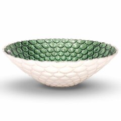 Зелёное декоративное блюдо «Нефритовые пузыри» для праздничного стола