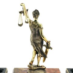 Настольный набор с часами «Фемида» на камне яшма в подарок судье