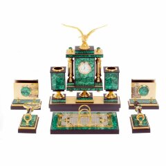 Настольный набор органайзер «Орёл» из камня малахит