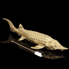 Икорница металлическая «Золотой осётр» в подарочном футляре к праздничному столу