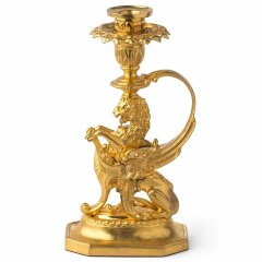 Бронзовый подсвечник «Лев» (позолота)