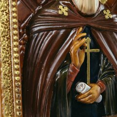 Большая резная икона «Сергий Радонежский» в подарок христианскому дому