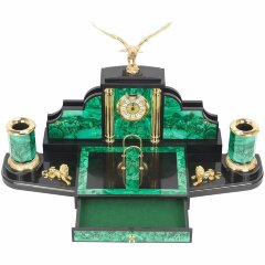 Настольный набор «Орёл» из малахита