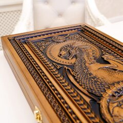  Нарды резные деревянные «Дракон» в подарок мужчине
