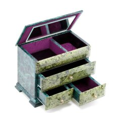 Подарочный ларец из камня змеевик «Комод» для украшений