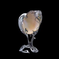 Серебряная ваза ручной работы «Лето» из морской раковины NAUTILUS