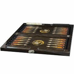 Подарочные нарды «Лев» из морёного дуба и янтаря