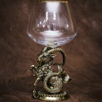 Подарочный бокал для коньяка «Козерог» с объёмной фигуркой