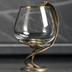 Подарочный бокал для коньяка «Змея кобра» — символ года 2025