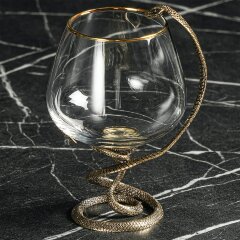 Подарочный бокал для коньяка «Змея кобра» — символ года 2025