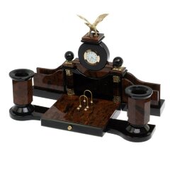 Настольный набор органайзер «Орёл» из камня обсидиан