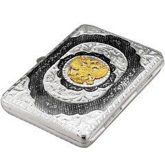 Серебряный портсигар «Герб Российской Федерации» в подарок руководителю