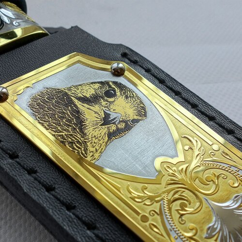 Подарочный нож «Золотой сокол» с позолоченным клинком из дамасской стали