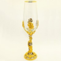 Позолоченный бокал для шампанского «Райская птица»