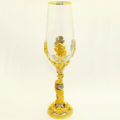 Позолоченный бокал для шампанского «Райская птица»