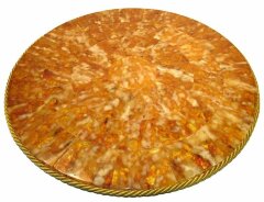 Столешница-поднос из янтаря «Солнце»