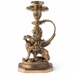 Бронзовый подсвечник «Лев» (патина)