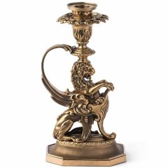 Бронзовый подсвечник «Лев» (патина)