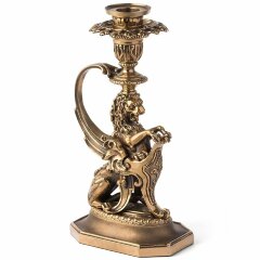 Бронзовый подсвечник «Лев» (патина)