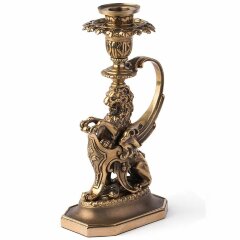 Бронзовый подсвечник «Лев» (патина)