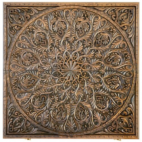 Деревянные резные нарды ручной работы «ORNAMENT»