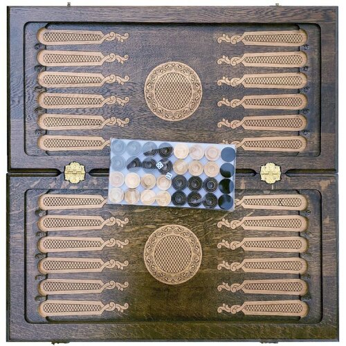 Деревянные резные нарды ручной работы «ORNAMENT»