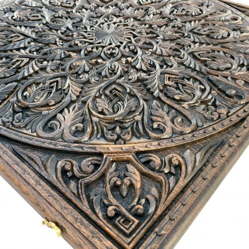 Деревянные резные нарды ручной работы «ORNAMENT»