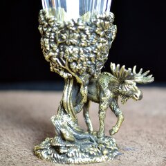 Подарочная рюмка лафитник «Лось» из бронзы