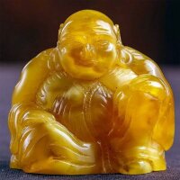 Резная фигурка ручной работы «Буддийский монах» из натурального янтаря