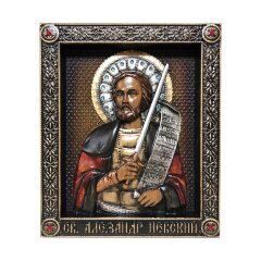 Резная икона «Александр Невский» из дерева