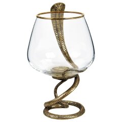 Праздничные бокалы для коньяка «Змея кобра» — символ года 2025