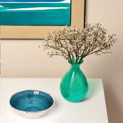 Бирюзовая чаша «Море Афины» для декора интерьера