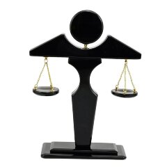 Интерьерные часы «Фемида» из камня обсидиан в подарок судье