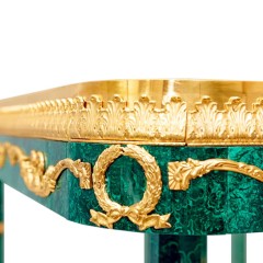 Большой стол обеденный «Малахит» из натурального камня для стильного интерьера